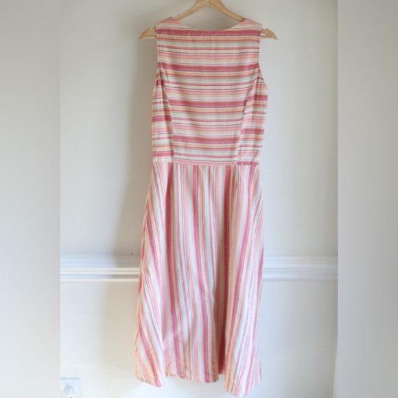Bonnie & Nomme Striped Cotton Midi Dress | 90s Y2K Vintage Feel | Medium - Picture 3 of 6